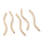 Brass Tube Beads, Long-Lasting Plated, Curved Beads, Real 24K Gold Plated, 25x1.5mm, Hole: 0.8mm(KK-Y003-84C-G)