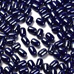 Opaque Glass Beads, Oval, Midnight Blue, 9x6mm, Hole: 1.5mm, 825pcs/pound(GLAA-Z012-01P)