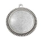 Pendant Making Sets, with Alloy Pendant Cabochon Settings and Glass Cabochons, Flat Round, Cadmium Free & Lead Free, Antique Silver, Tray: 30mm, 43x38x2mm, Hole: 3mm, 6sets/bag(DIY-X0269-05AS-RS)
