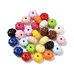 Baking Paint Opaque Acrylic Beads, Pumpkin, Mixed Color, 11.5x7.5mm, Hole: 2.5mm(OACR-F014-02B)