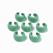Spray Painted Alloy Cuff Rings, Open Rings, Cadmium Free & Lead Free, Medium Sea Green, Inner Diameter: 9mm(RJEW-T011-08-RS)