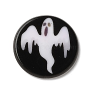 Halloween Series Acrylic Cbabochons, White, Ghost, 25x3mm(OACR-M012-18)