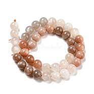 Natural Multi-Moonstone Beads Strands, Round, 10mm, Hole: 0.9mm, about 38~40pcs/strand, 15.47''~15.87''(39.3~40.3cm)(G-P503-10MM-04)