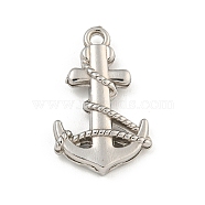 Non-Tarnish 304 Stainless Steel Pendants, Anchor Charm, Stainless Steel Color, 23.5x15x4mm, Hole: 2mm(STAS-I307-568P)