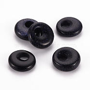 Synthetic Blue Goldstone Pendants, Donut/Pi Disc, 17.5~18.5x5.5mm, Hole: 5.5mm(G-T122-67B)