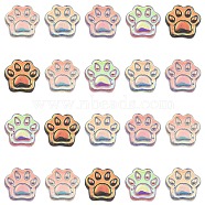 Transparent Resin Cabochons, AB Color Plated, Cat Paw Shape, Mixed Color, 18x19x6mm(CRES-YW0001-17)