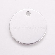 Aluminium Big Pendants, Pet Tag, Stamping Blank Tag, Flat Round, Silver Color Plated, 25x1mm, Hole: 3mm(ALUM-TAC0001-02C)