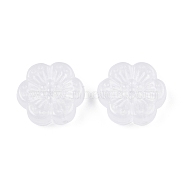 Opaque Acrylic with Glitter Powder Beads, Flower, White, 12.5x13x4mm, Hole: 1.2mm(SACR-G024-13)
