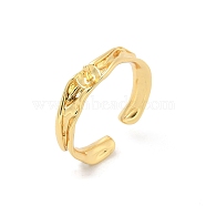 Brass Open Cuff Ring Settings, for Half-drilled Beads, Golden, 4~4.5mm, Adjustable, Pin: 1mm(KK-G518-08G-03)