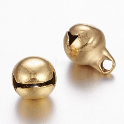 Ion Plating(IP) 304 Stainless Steel Bell Charms, Golden, 11x8mm, Hole: 1.8mm(X-UNKW-N0001-03G)