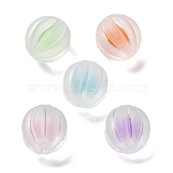 Frosted Transparent Acrylic Beads, Bead in Bead, Pumpkin, Mixed Color, 14.5~15.5x16mm, Hole: 2mm, about 246pcs/500g(OACR-A032-15B)