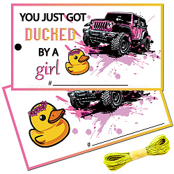 100Pcs Duck Theme Paper Luggage Tag, Travel ID Labels, Suitcase Name Tags, Rectangle, with 20M Jute Twine, Truck, Card: 87.5x50mm, Hole: 4mm(AJEW-CN0003-40C)