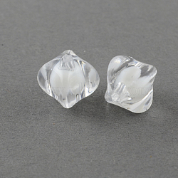 Transparent Acrylic Beads, Bead in Bead, Rhombus, Clear, 8x10x10mm, Hole: 2mm(X-TACR-S111-8mm-01)