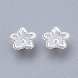 ABS Plastic Imitation Pearl Beads, Flower, White, 10x10.5x5mm, Hole: 1mm, about 1000pcs/bag(OACR-S010-A-Z9)