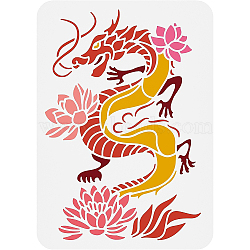 Plastic Drawing Painting Stencils Templates, for Painting on Scrapbook Fabric Tiles Floor Furniture Wood, Rectangle, Dragon, 29.7x21cm(DIY-WH0396-0057)