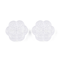 Opaque Acrylic with Glitter Powder Beads, Flower, White, 12.5x13x4mm, Hole: 1.2mm(SACR-G024-13)