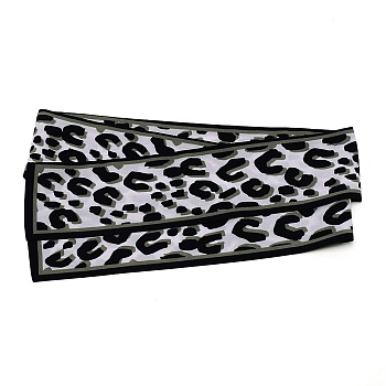 Silk Scarves Decorate, Scarf Necklaces, Leopard Print Pattern, Black, 1150x70x0.5mm