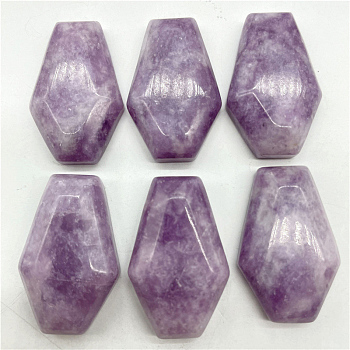 Halloween Natural Lepidolite Carved Coffin Figurines, Reiki Stones Statues for Energy Balancing Meditation Therapy, 19x30x7mm