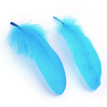 Goose Feather Costume Accessories, Dyed, Deep Sky Blue, 160~215x36~47mm