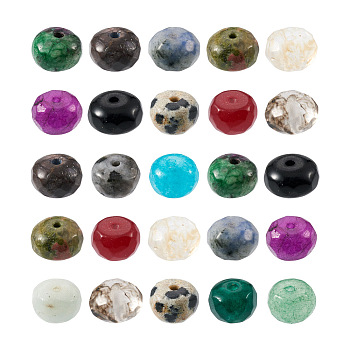 Craftdady 300Pcs 15 Style Faceted Natural & Synthetic Mixed Gemstone Beads, Rondelle, 8x5~6mm, Hole: 1mm, 20pcs/style