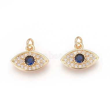 Golden Colorful Eye Brass+Cubic Zirconia Charms