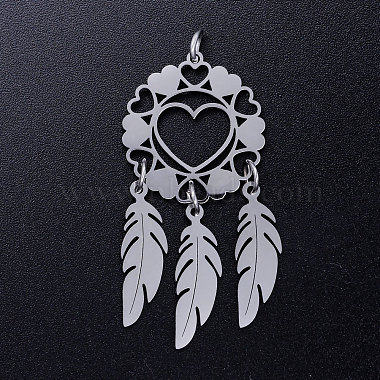 Stainless Steel Color Feather Stainless Steel Pendants