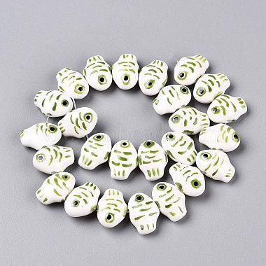 Handmade Printed Porcelain Beads Strand(PORC-T133-02A)-2