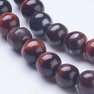 Natural Red Tiger Eye Beads Strands(G-D855-04-6mm)-3