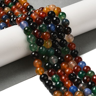 Dyed & Heated Natural Agate Beads Strands(G-P539-D01-05)-2