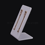 Acrylic Earring Stands Displays, L-shaped, White, 3.6x4.95x7cm(X-EDIS-F005-03A)