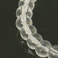 6mm Transparent Clear Round Glass Spacer Beads Strands, 6mm, Hole: 1mm, about 50pcs/strand, 13 inch(X-GR6mm01Y)