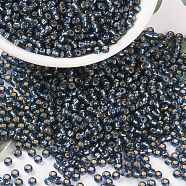 MIYUKI Round Rocailles Beads, Japanese Seed Beads, 8/0, (RR2426) Silverlined Montana, 3mm, Hole: 1mm, about 19000~20500pcs/pound(SEED-G008-RR2426)