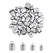 304 Stainless Steel Cord Ends, End Caps, Stainless Steel Color, 8.7~13x5~9mm, Hole: 1.5~3.5mm, 40pcs/box(STAS-UN0011-12P)