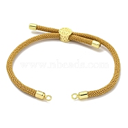 Nylon Cords Bracelet Makings Fit for Connector Charms, with Golden Brass Tree Slider Beads, Long-Lasting Plated, Goldenrod, 8-5/8 inch(22cm), Hole: 1.9mm(AJEW-P116-01G-16)