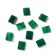 Dyed & Heated Natural Green Onyx Agate Cabochons, Rectangle, Green, 11x9x3.5mm(G-G975-04B-02)