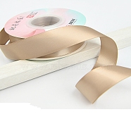 18M Polyester Double Face Satin Ribbons, Garment Accessories, Gift Wrapping Ribbon, BurlyWood, 1 inch(25mm), about 19.69 Yards(18m)/Roll(PW-WG77227-03)