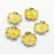 Brass Pendants, Lead Free & Cadmium Free & Nickel Free, Flower, Raw(Unplated), 20x19x5mm, Hole: 1mm(KK-F721-080C-RS)