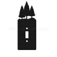 Iron Light Switch Decorations, with Screws, Rectangle with Tree, Black, 18.2x6.9cm(AJEW-WH0197-006)