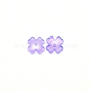 Glitter Lampwork Beads, Flower, Lilac, 9x9x2mm, Hole: 1.2mm(LAMP-CJC0004-37C)