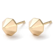 Brass Stud Earrings for Women, Cone, Real 18K Gold Plated, 6.5mm, Hole: 0.8mm(EJEW-E292-01G)