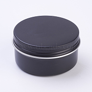 Round Aluminium Tin Cans, Aluminium Jar, Storage Containers for Cosmetic, Candles, Candies, with Screw Top Lid, Gunmetal, 7.1x3.5cm, Capacity: 80ml(CON-WH0010-02B-80ml)