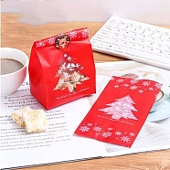 Plastic Bag, Treat Bag, Christmas Theme, Bakeware Accessoires, for Mini Cake, Cupcake, Cookie Packing, Excluding Stickers, Christmas Tree Pattern, 95x70x200mm, 50pcs/bag(BAKE-PW0007-169A-01)
