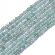 Natural Amazonite Beads Strands, Faceted, Round, 4x3.5~4mm, Hole: 0.4mm, about 97~110pcs/strand, 15~16 inch(40~40.7cm)(G-F596-01-4mm)