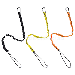 HOBBIESAY 3Pcs 3 Colors Nylon Safety Fall Protection Lanyard, Retractable Tool Lanyard, with Alloy Clasp, Mixed Color, 1100x22mm, 1pc/color(AJEW-HY0001-58)