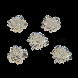Transparent Resin Cabochons, Flower, Clear AB, 23x24.5x11mm(RESI-E049-01)