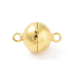 925 Sterling Silver Magnetic Clasps, Round, Real 18K Gold Plated, 17x10mm, Hole: 1.8mm(STER-A102-011G-10MM)