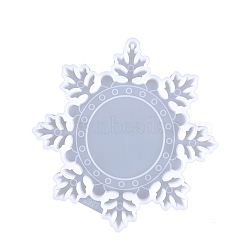 DIY Food Grade Silicone Christmas Theme Photo Frame Pendant Molds, Resin Casting Molds, for UV Resin, Epoxy Resin Craft Making, Snowflake, 158x150x9mm(XMAS-PW0001-051A)