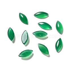 Dyed Natural Green Onyx Agate Cabochons, Horse Eye, 7x15x4.5mm(G-G975-02)