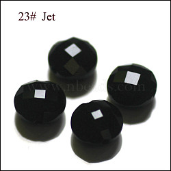 Imitation Austrian Crystal Beads, Grade AAA, Faceted, Flat Round, Black, 8x4.5mm, Hole: 0.9~1mm(SWAR-F070-8mm-23)