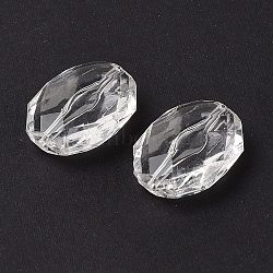 Faceted Hexagon Transparent Acrylic Beads, Clear, 25x18.5x8mm, Hole: 2mm, about 183pcs/500g(TACR-R126-A01)